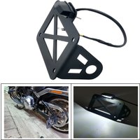Universal Side Mount Motorrad Registrierung Kennzeichen Halter Halterung Mit LED Rücklicht Für Bobber Honda Cafe Racer Suzuki