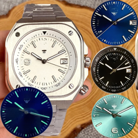 Tandorio Classic 42mm Square Sapphire Glass White Vintage Watch Sunburst Luminous Dial Japan NH35A Automatic Men Watches