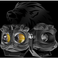 UNISHINE Motorcycle LED Work Light 3" 12V 24V Lion Shape Spotlight 120W White Yellow Driving Headlights for 4X4 Trailer Car ATV