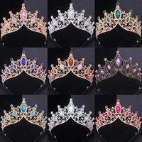 Baroque Crystal Crown Tiara For Women Bride Vintage Rhinestone Prom Diadem Bridal Wedding Hair Accessories Jewelry Crown Tiara