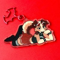 FANGZ Furry Acrylic Keychain Punk Rock Style Bag Charm Collectible Gift for Fans