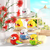 DIY Parrot 3D Mini Diamond Building Blocks - Animal World Parrot Complete Combination Set Series - Creative Building Blocks Toy