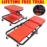 Folding Car Creeper Seat, Lay Down or Sit Stable, Heavy Duty Folding Mechanics Car Creeper with 6 360° Rotatable Rolling Wheels, Durable Garage Workshop Stool for Under Car Repair Tool image 3