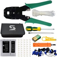 RJ45 Ethernet Network Tool Set 9-in-1 Professional Networking Cable Tester LAN Cable RJ12 RJ11 Phone CCTV Cat5e Cat6, Cat7 cat8