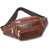 Men's Waist Pack PU Leather Bag Waist Belt Bag Male Artificial Leather Fanny Pack Fashion Luxury Small Shoulder Bags For Men