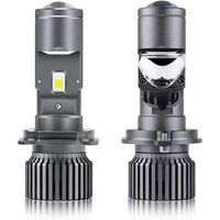 2PCS 100W H4 LED Len Mini Headlight Bulbs Super Bright 50000LM Bi-LED Projector Lenses H4 High Low Beam Headlamp For Car Moto