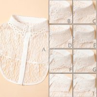 Multiple lace and hollow-out design black and white vintage classic versatile women's detachable collars