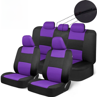 Universal Car Seat Covers Set With Steering Wheel Covers 2 Shoulder Protection Rear Seat Can Split Car Accessories Interior