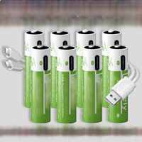 AliExpress BaKKiter New 1.5V AAA 6800mAh Lithium Rechargeable Batteries USB AAA High Capacity Li-ion Battery 2000 Times Cycle with Type-C Free Cable