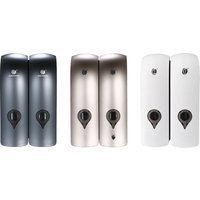 300ml*2 Wall Mounted Double-Head Manual Soap Dispenser Shower Gel Liquid Shampoo Dispenser Holder W/ Adhesive Stickers for Hotel