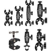 AliExpress DIXSG Double Socket Arm Clamp Strong Clip Motorcycle Bicycle Handlebar Base Mounting Bracket Clip for Insta360 X4 X3 X2 GoPro 12 11 10