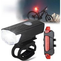 AliExpress cycle zone USB Rechargeable Bike Light Front Light Red Taillight Easy to Install 3 Modes Bicycle Accessories for the Bicycle