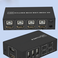 HDMI KVM Switch 4K 60Hz 4-port USB KVM HDMI Switch selector Box USB 2.0 and HDMI 2.0 Switch KVM HDR for mouse,keyboad,monitor