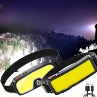 Portable COB LED Floodlight Head Flashlight Built-in Battery USB Rechargeable Outdoor Head-mounted Camping Hunting Headlamp