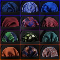 New Colorful Mens Pocket Square Multicolor Dot Paisley Classic Wedding Handkerchief Business Jacquard Hanky