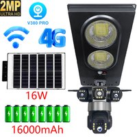 2MP HD Solar Streetlight Camera 3 Lens 4G Smart Home Outdoor Camera Security Wifi PIR Detection Night Vision Waterproof V380 Pro