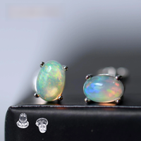 ITSMOS Natural Stone Opal Earrings s925 Silver Lucky Hope Elf Studs Earring Lover Colorful Jewerly for Women Gift High Quality