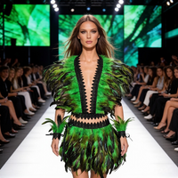 Carnival three-piece set: feather shawl + dress + gloves, for women's stage performances, role-playing props, Halloween costumes