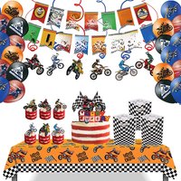 AliExpress EsenTroye Motorcycle Birthday Dirt Bike Party Decor Banner Cake Topper Multicolor Balloon for Boy Kids Motocross Party Decoration Supplies