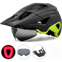 AliExpress Victgoal VICTGOAL LED Bike Helmet With Sun Goggle Visor Rechargeable LED Men Bicycle Helmet Sunglasses Shield Road MTB Cycling Helmets