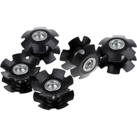 AliExpress perfeclan 5Pcs Bike Ahead Headset Star Nuts - Black Fangled Nut Cycling Fork Steertubes Star Fangled Nuts for Mountain Road Bike