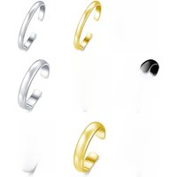3pcs/1pc Simple smooth surface Toe Ring Open adjustable plated 18K gold Black Silver for beach toe ring jewelry