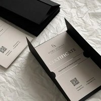 Custom Elegant Gift voucher Black Soft touch paper Gift certificate with Gold foil or silver foil design Classic invitation card
