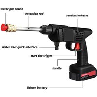 AliExpress NONE 21V Cordless Pressure Washer 1500W Portable Car Washer with 2 Rechargeable Batteries, 5M Water Hose, Foam Cannon & 0°/40° Nozzles, High Pressure Water Spray Gun for Car, Bike, Garden, Patio & Outdoor
