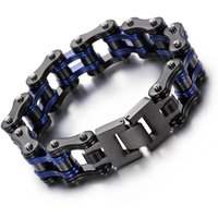 AliExpress GD-KSN Punk Men's Chain Bracelets Bangles Blue,Biker Bicycle Motorcycle Chain Link Bracelets for Men,Stainless Steel Fashion Jewelry