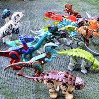 With Sound Dinosaur World Building Blocks T-Rex Velociraptor Tyrannosaurus Model Assemblable Bricks Figure Toys Jurassic World