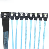 PCI-E Ultraport Slimline SAS 4.0 LP Low Profile SFF-8654 8i 74pin to 8X SATA 7Pin Straight Server Internal Connection Cable