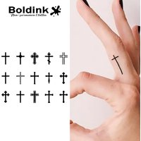 Crosses Temporary Tattoo,Lasts To 15 Days New Technology Magic Waterproof Semi Permanent Sticker.