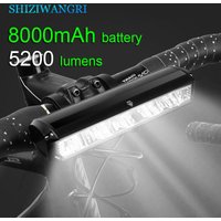 8000mAh 5 LED 5 * P90 lumière de vélo étanche USB Rechargeable LED lumière de vélo 5200 Lumens lampe de poche et lampe frontale comme batterie externe