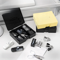 Kawaii 4/8pc Portable Stationery Multi Functional Tool Box Efficiency Set Puncher Stapler Adhesive Tape Mini School Supplies