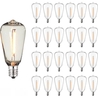 Led Replacement Light Bulbs Shatterproof Bulbs ST38 Plastic E12 1W 220V Warm White 2700k Decorative For String Light