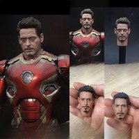 1/6 Iron Man Tony Stark Movie Role Head Sculpt Closed Eyes Mediating Blooding Model Toys Accessory For 12" Male Body Diy Decor