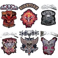 AliExpress pulaqi Motorcycle Bike Embroidered Patches On Clothes Back Large Patches For Jackets Iron On Embroidery Applique Sewing Accessories