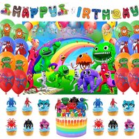 Green Garten of Banban Theme Kids Birthday Party Decoration Banban Balloons Cake Topper Banner Baby Shower Gifts Decor Supplies