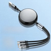 6A 100W 3 in 1 Fast USB Cable for Huawei/Honor Retractable Portable 3 in 1 Micro USB Type C Charger Cable For iPhone Samsung