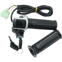 AliExpress NONE 24V 36V 48V 1Pair Electric Scooter Bike Throttle Speed Adjustment Handle with Key Lock Display Divides LCD Grip