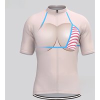 AliExpress Ghisallo Pink Stripe Bikini Cycling Sweatshirt for Men and Women, Short Sleeve Shirt, MTB Jersey, Bicycle Clothing