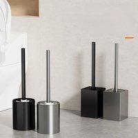 Luxury Toilet Brush Metal Shell Wall-Mounted Toilet Brush Holder No Dead Angle Home Cleaning Tools Bathroom Accessories