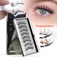 MAANGE 2 Pairs Magnetic Eyelashes Set with Professional Tweezers Reusable 6-12mm Natural Cat Eyelash for Daily Wear Work Travel