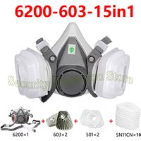6200 7502 Gas Mask Half-face Dust Shield 5N11 Particle Filters Safety Respirator Mask Industrial Labor Paint Spray