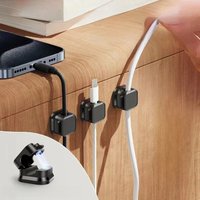 6PCS Magnetic Cable Organiser Clips Cable Management Wire Manager Cord Holder Charging Cable Winder Wall Mounted Hook