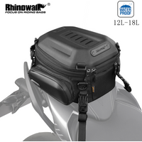 Rhinowalk Motorcycle Rear Seat Bag 12L-18L Expandable Motor Hard Shell Backpack Outdoor Motocross Trunk Tail Bag Pannier Luggage