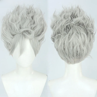 Monkey D Luffy Cosplay Wig Anime Straw Hat Boy Gear 5 Nika Luffy Silver Gray Curly Heat Resistant Synthetic Hair Wigs + Wig Cap