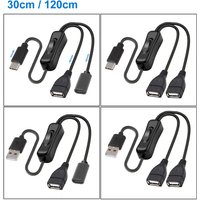 5V USB Type C Extension Cable with On/Off Switch USB C Male to Female Splitter Charing Cord for LED Lamp/Fan/LED Strips etc