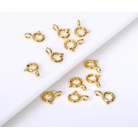 Wholesale 5/5.5/6/7mm 18K Gold Plated Brass Round Claw Spring Clasp For Bracelet,Clasp For Jewelry Making,DIY Jewelry Material
