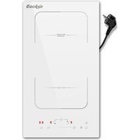 Cooksir Induktionskochfeld 2 Brenner mit Stecker, integriert, 3500W, flexible Zonen, Schieberegler, 9 Leistungsstufen, Sicherheitsverriegelung